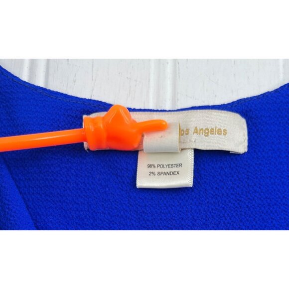 Monteau Los Angeles Womens Blue Sleeveless Wrap Top Medium tie front - Picture 4 of 5